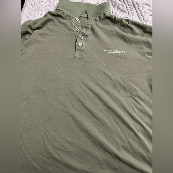 Armani Exchange men’s Olive Polo Shirt Size Small - Picture 1 of 4